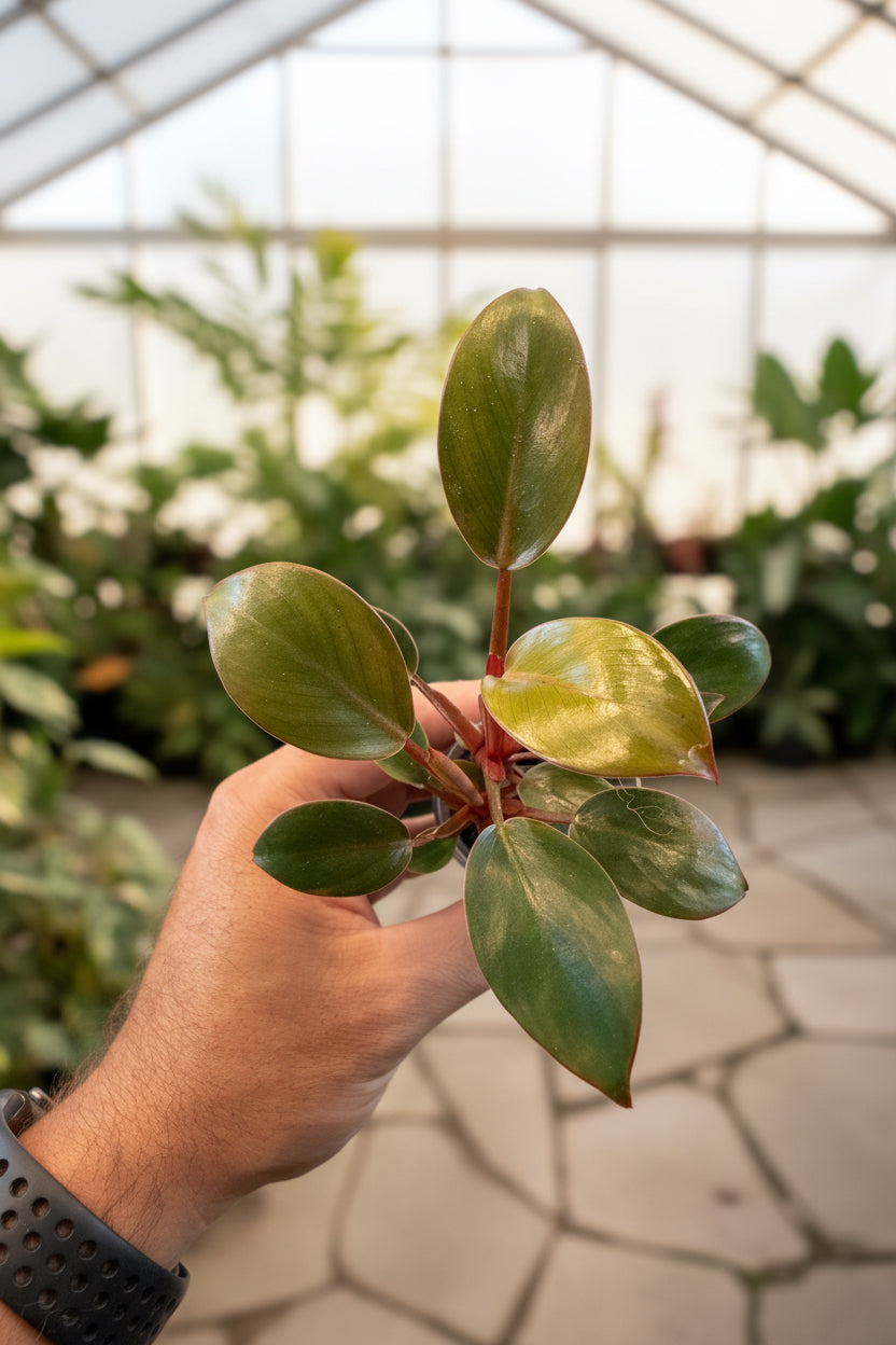 Philodendron Dwarf Red Congo Variegated 2” Reverted