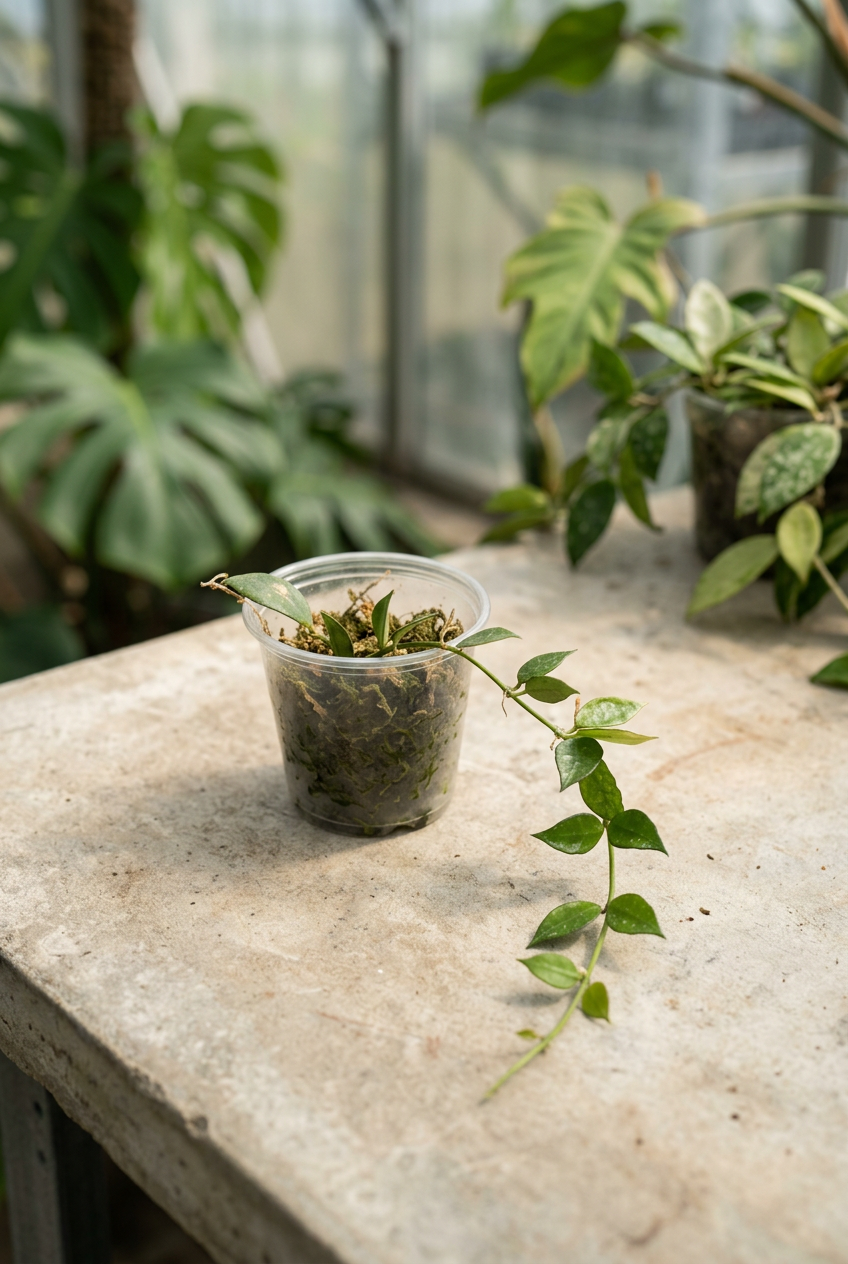 Plant in a soft greenhouse setting