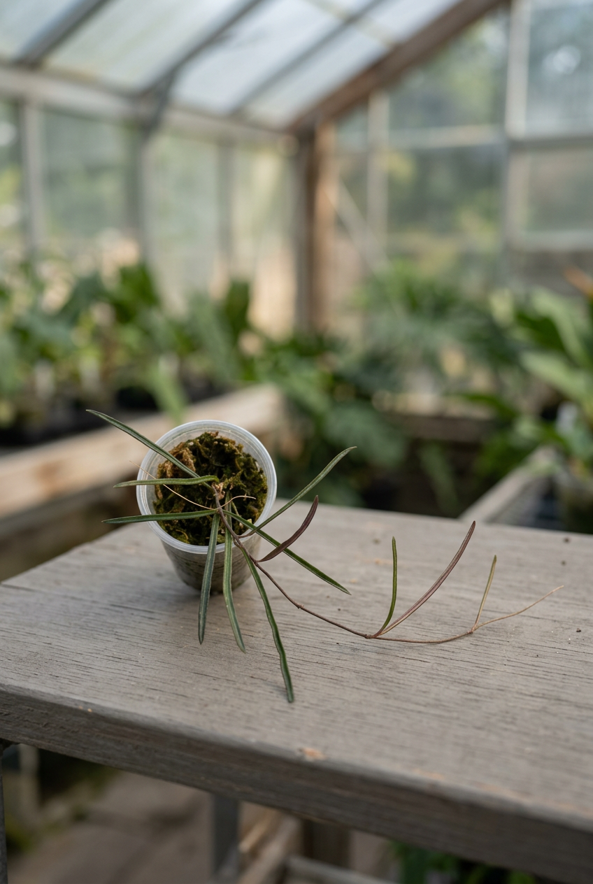 Plant with a soft greenhouse background